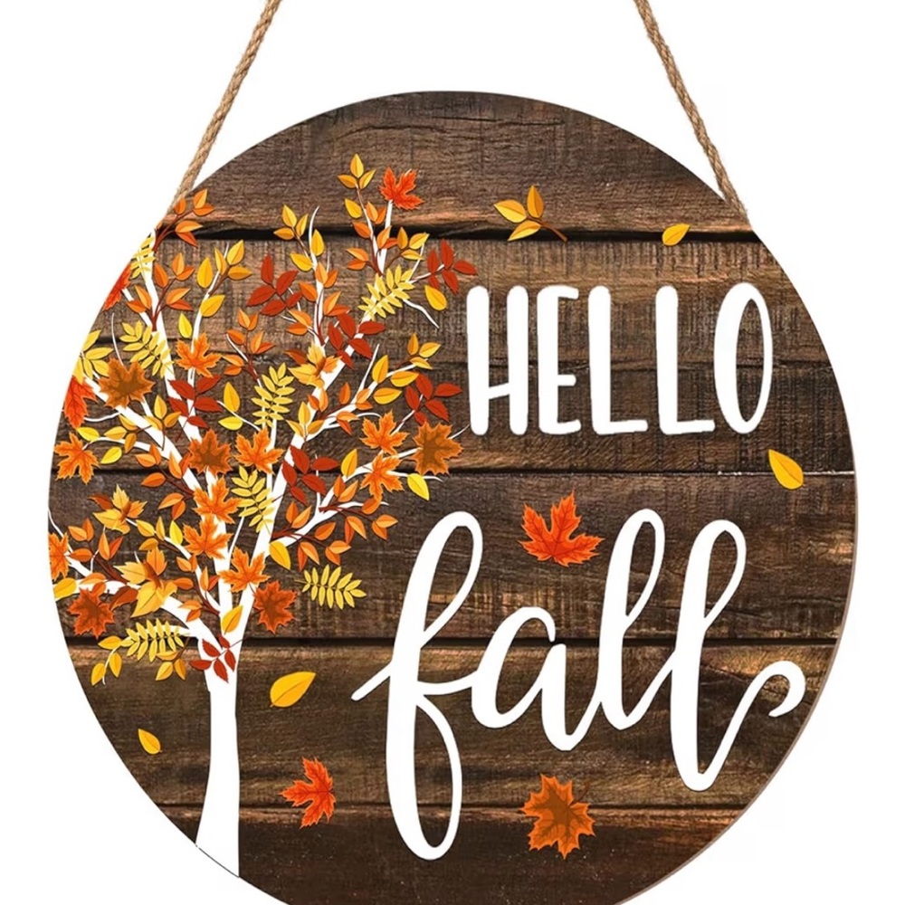Autumn Leaves Wall Decor Sign